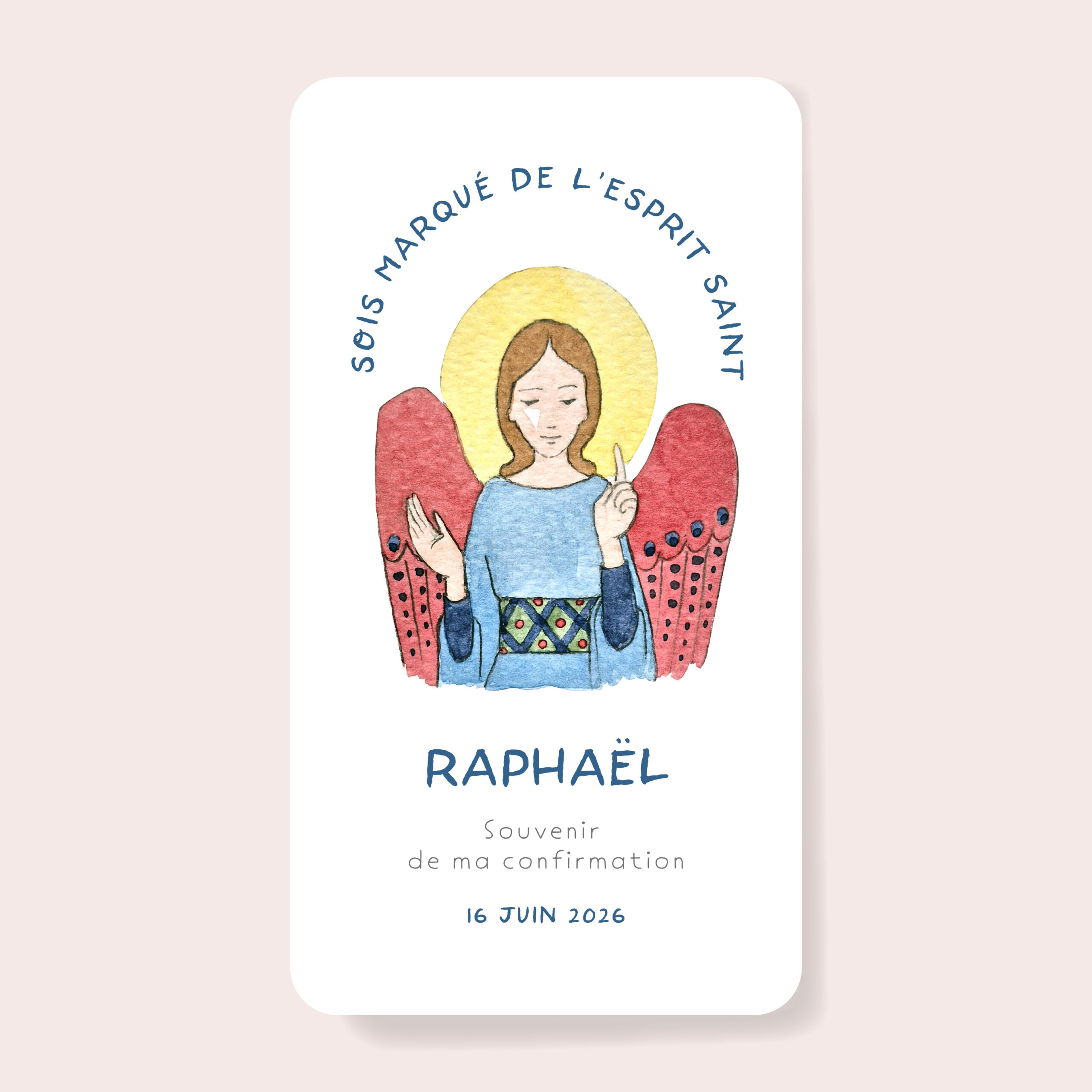 Signets de sacrement personnalisés - Raphaël - lot de 12 1 Signets de sacrement personnalisés - Raphaël - lot de 12